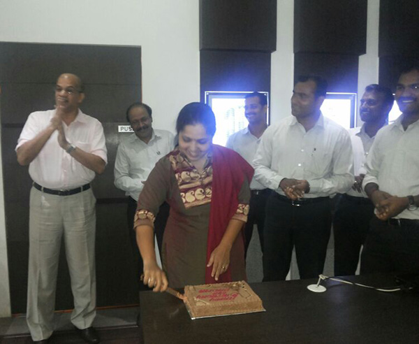 Our Customer Relations Officer, Padmaja Rao's birthday being celebrated.