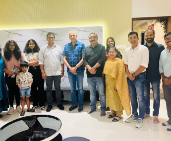 Our team with Mr. Vipin Balakrishnan and family of apartment No. F 19 in Triton Crescent ,after handing over